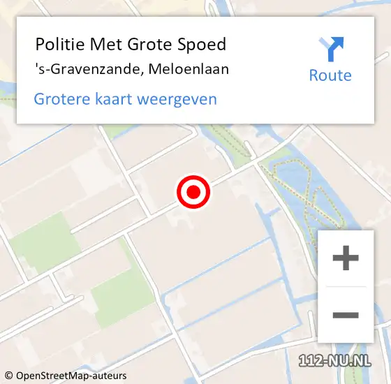 Locatie op kaart van de 112 melding: Politie Met Grote Spoed Naar 's-Gravenzande, Meloenlaan op 23 oktober 2023 14:30