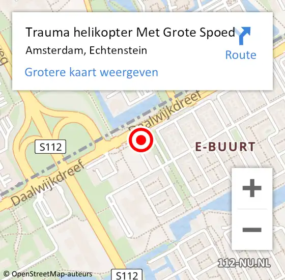 Locatie op kaart van de 112 melding: Trauma helikopter Met Grote Spoed Naar Amsterdam, Echtenstein op 23 oktober 2023 15:36