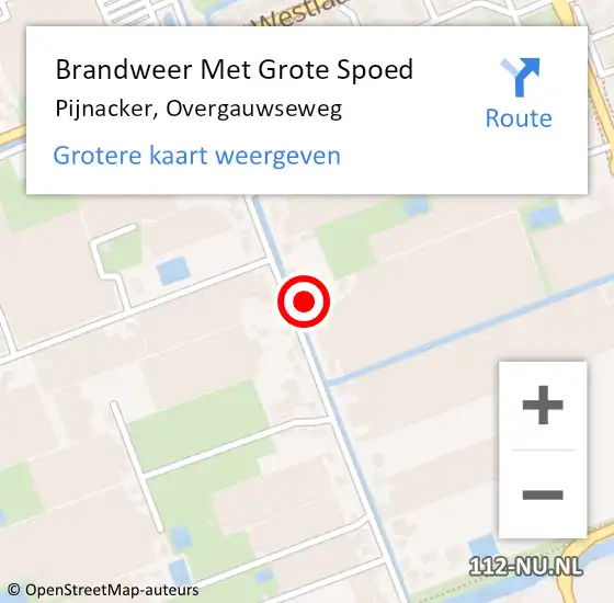 Locatie op kaart van de 112 melding: Brandweer Met Grote Spoed Naar Pijnacker, Overgauwseweg op 23 oktober 2023 15:36