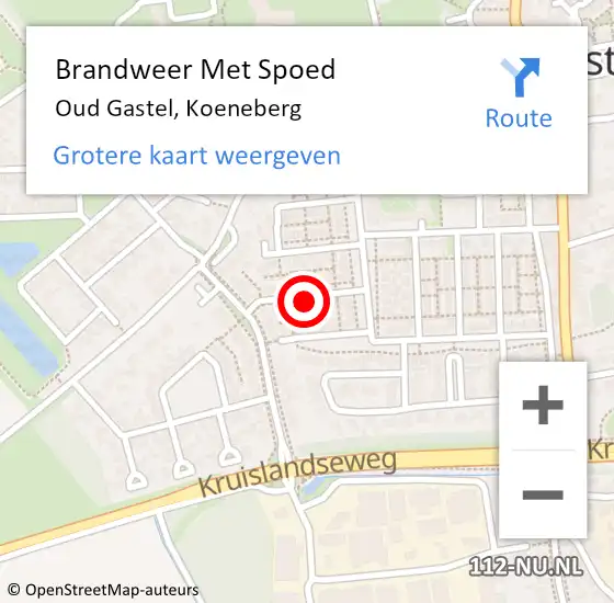 Locatie op kaart van de 112 melding: Brandweer Met Spoed Naar Oud Gastel, Koeneberg op 23 oktober 2023 16:54