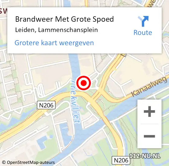 Locatie op kaart van de 112 melding: Brandweer Met Grote Spoed Naar Leiden, Lammenschansplein op 23 oktober 2023 17:40