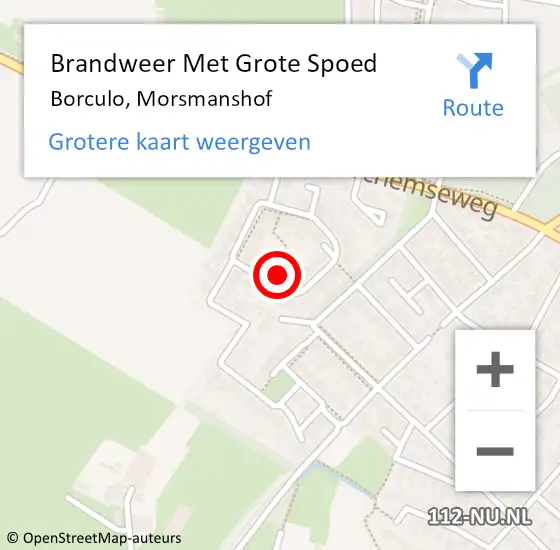 Locatie op kaart van de 112 melding: Brandweer Met Grote Spoed Naar Borculo, Morsmanshof op 23 oktober 2023 19:04