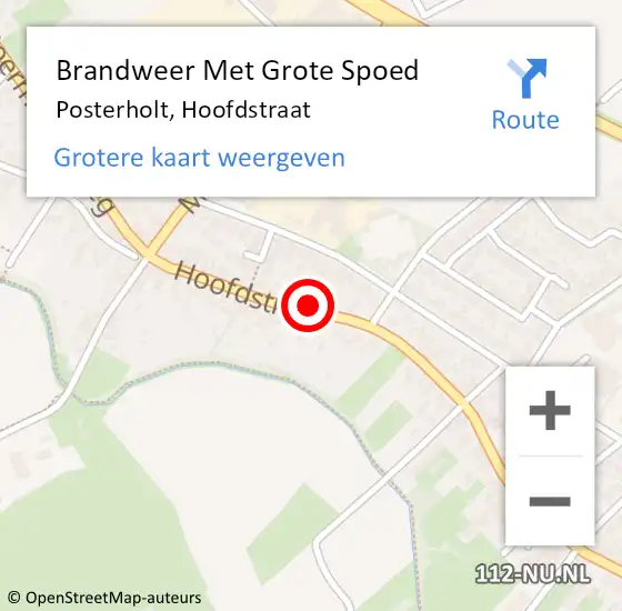 Locatie op kaart van de 112 melding: Brandweer Met Grote Spoed Naar Posterholt, Hoofdstraat op 23 oktober 2023 19:20