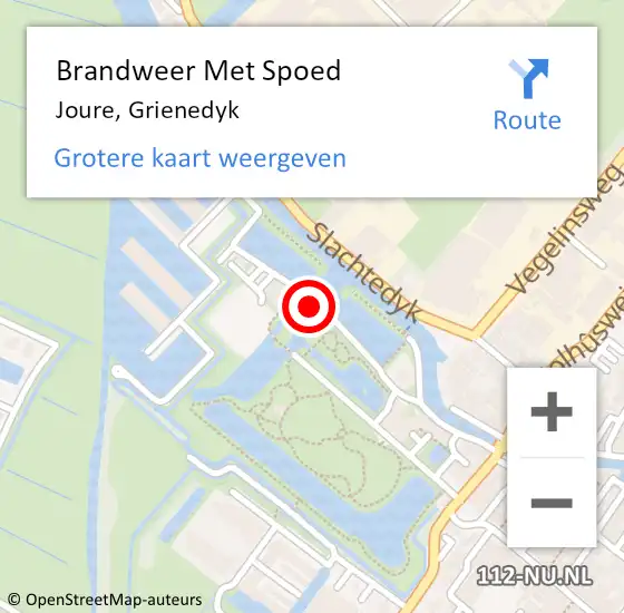 Locatie op kaart van de 112 melding: Brandweer Met Spoed Naar Joure, Grienedyk op 23 oktober 2023 20:44