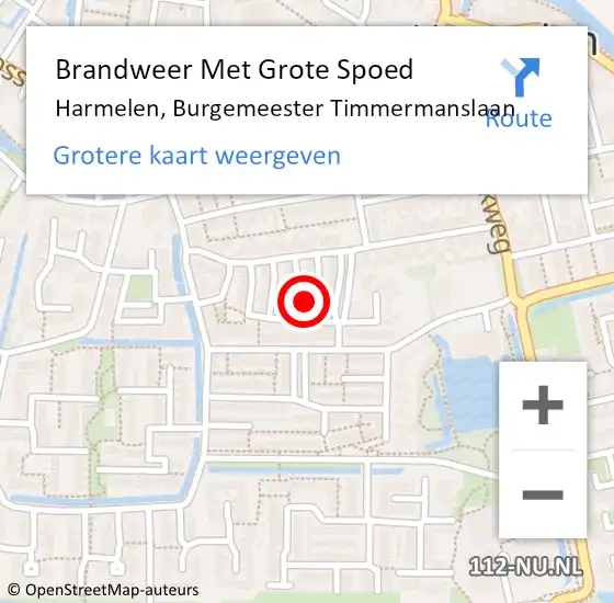 Locatie op kaart van de 112 melding: Brandweer Met Grote Spoed Naar Harmelen, Burgemeester Timmermanslaan op 23 oktober 2023 23:34