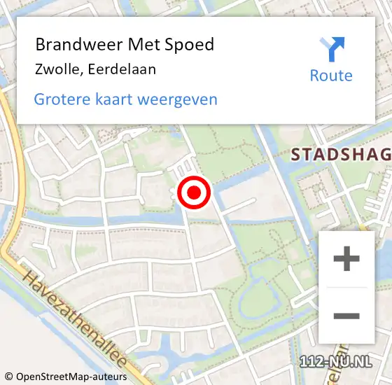 Locatie op kaart van de 112 melding: Brandweer Met Spoed Naar Zwolle, Eerdelaan op 24 oktober 2023 00:08