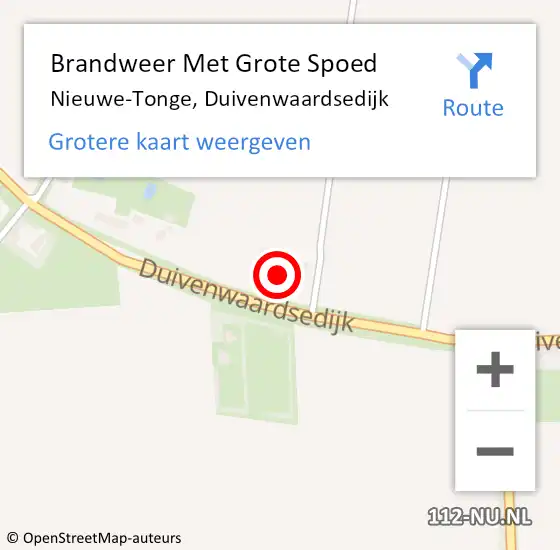 Locatie op kaart van de 112 melding: Brandweer Met Grote Spoed Naar Nieuwe-Tonge, Duivenwaardsedijk op 24 oktober 2023 03:22