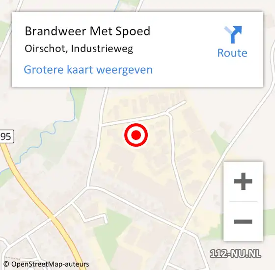 Locatie op kaart van de 112 melding: Brandweer Met Spoed Naar Oirschot, Industrieweg op 24 oktober 2023 05:13