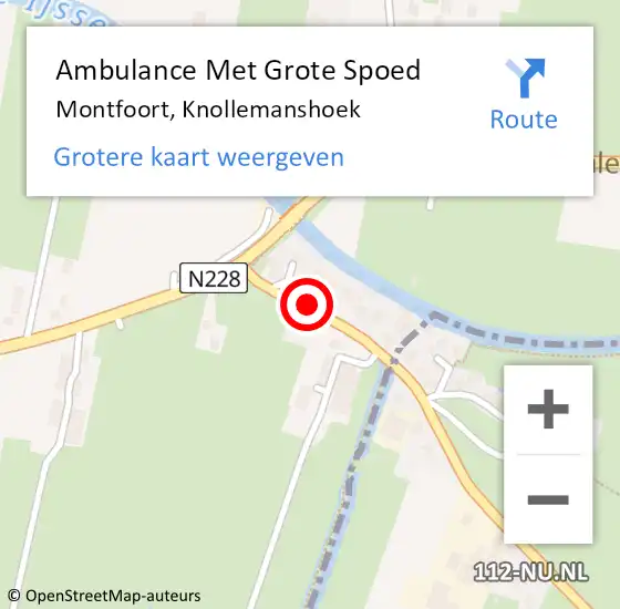 Locatie op kaart van de 112 melding: Ambulance Met Grote Spoed Naar Montfoort, Knollemanshoek op 12 september 2014 15:59