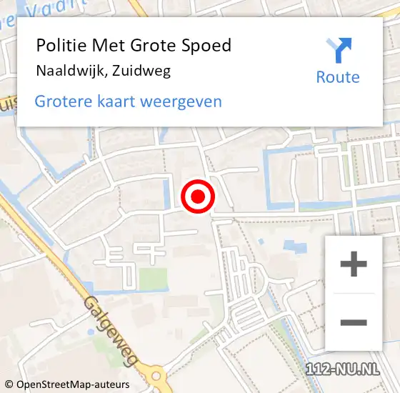 Locatie op kaart van de 112 melding: Politie Met Grote Spoed Naar Naaldwijk, Zuidweg op 24 oktober 2023 08:27