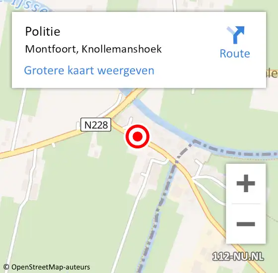 Locatie op kaart van de 112 melding: Politie Montfoort, Knollemanshoek op 12 september 2014 16:00