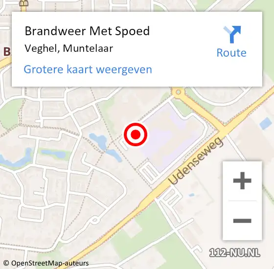 Locatie op kaart van de 112 melding: Brandweer Met Spoed Naar Veghel, Muntelaar op 24 oktober 2023 09:58