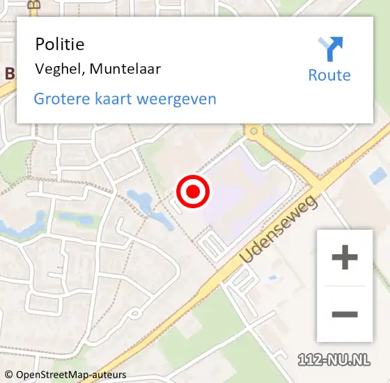 Locatie op kaart van de 112 melding: Politie Veghel, Muntelaar op 24 oktober 2023 09:58