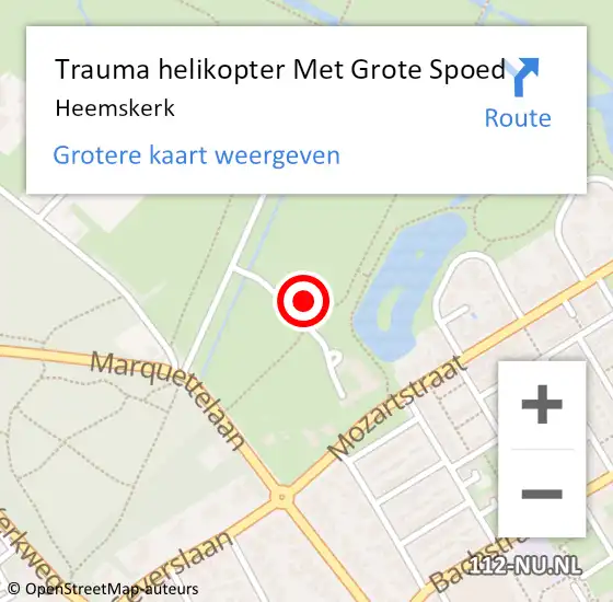 Locatie op kaart van de 112 melding: Trauma helikopter Met Grote Spoed Naar Heemskerk op 24 oktober 2023 10:15