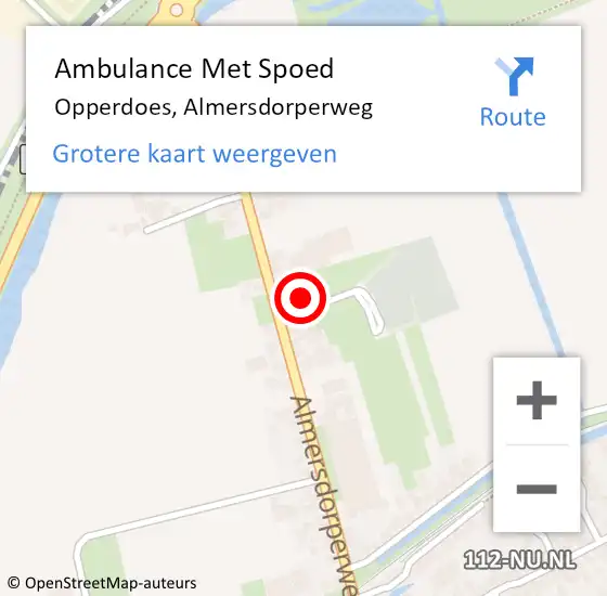 Locatie op kaart van de 112 melding: Ambulance Met Spoed Naar Opperdoes, Almersdorperweg op 24 oktober 2023 10:26