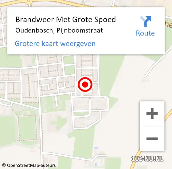 Locatie op kaart van de 112 melding: Brandweer Met Grote Spoed Naar Oudenbosch, Pijnboomstraat op 24 oktober 2023 10:30