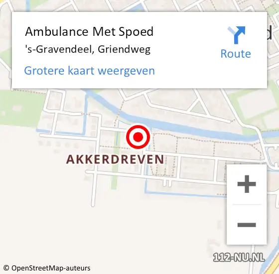 Locatie op kaart van de 112 melding: Ambulance Met Spoed Naar 's-Gravendeel, Griendweg op 24 oktober 2023 10:50