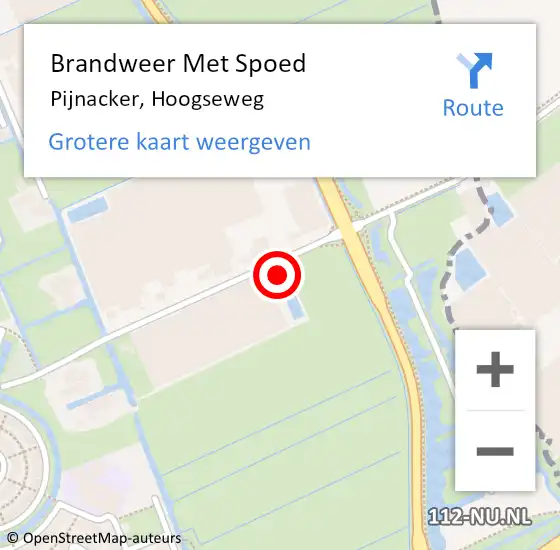 Locatie op kaart van de 112 melding: Brandweer Met Spoed Naar Pijnacker, Hoogseweg op 24 oktober 2023 10:53