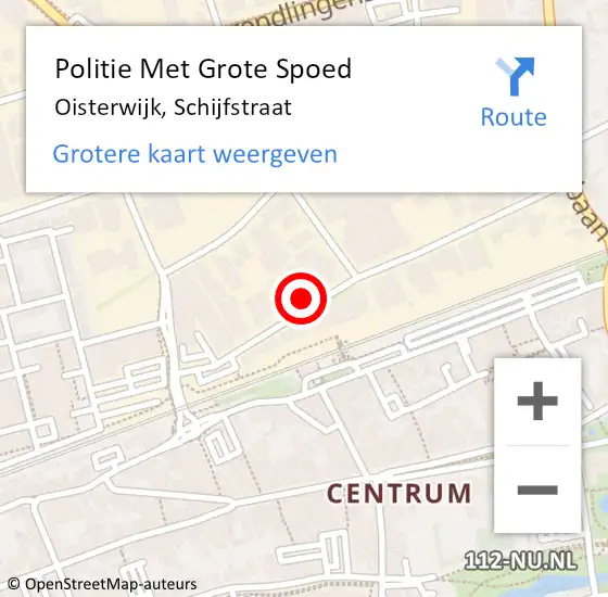 Locatie op kaart van de 112 melding: Politie Met Grote Spoed Naar Oisterwijk, Schijfstraat op 24 oktober 2023 11:22