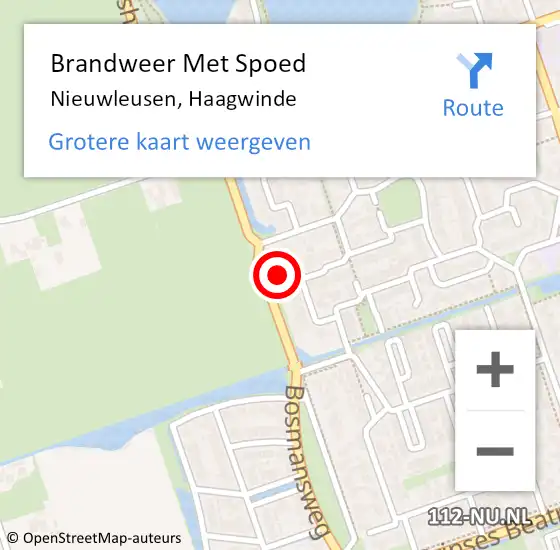 Locatie op kaart van de 112 melding: Brandweer Met Spoed Naar Nieuwleusen, Haagwinde op 24 oktober 2023 12:01