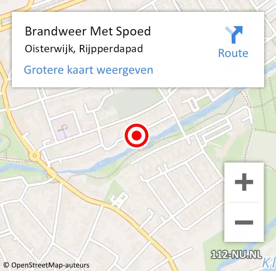 Locatie op kaart van de 112 melding: Brandweer Met Spoed Naar Oisterwijk, Rijpperdapad op 24 oktober 2023 12:43