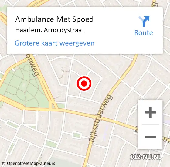 Locatie op kaart van de 112 melding: Ambulance Met Spoed Naar Haarlem, Arnoldystraat op 24 oktober 2023 12:47