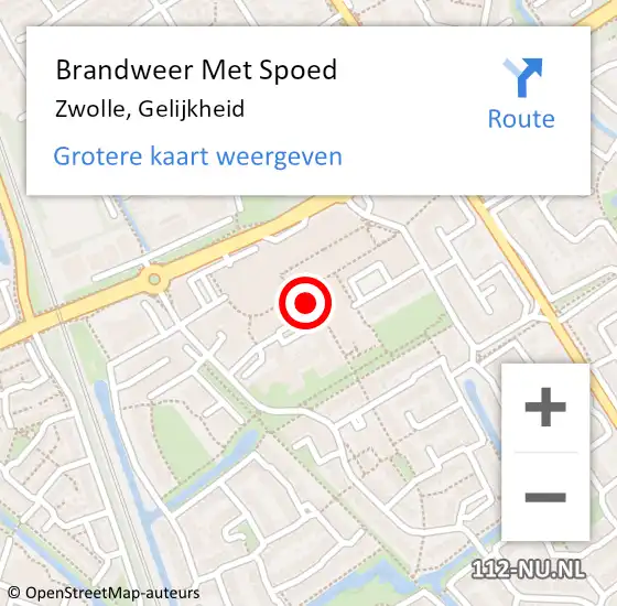 Locatie op kaart van de 112 melding: Brandweer Met Spoed Naar Zwolle, Gelijkheid op 24 oktober 2023 13:07