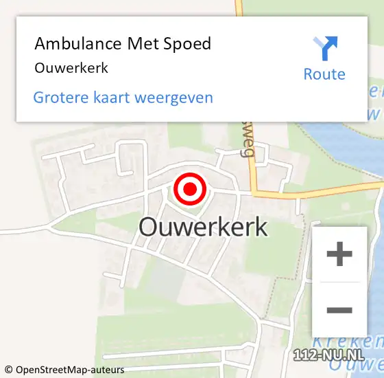 Locatie op kaart van de 112 melding: Ambulance Met Spoed Naar Ouwerkerk op 24 oktober 2023 13:49