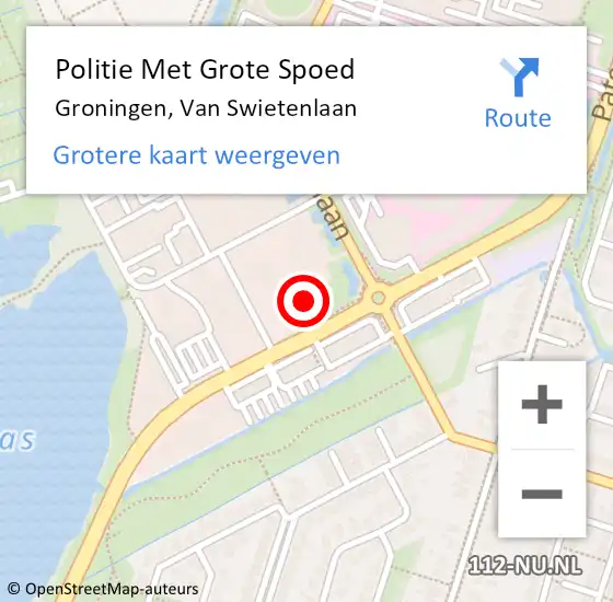 Locatie op kaart van de 112 melding: Politie Met Grote Spoed Naar Groningen, Van Swietenlaan op 24 oktober 2023 13:54