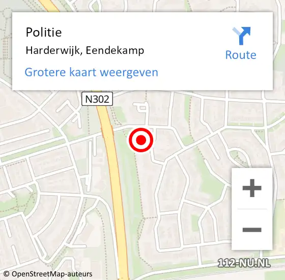 Locatie op kaart van de 112 melding: Politie Harderwijk, Eendekamp op 24 oktober 2023 14:23