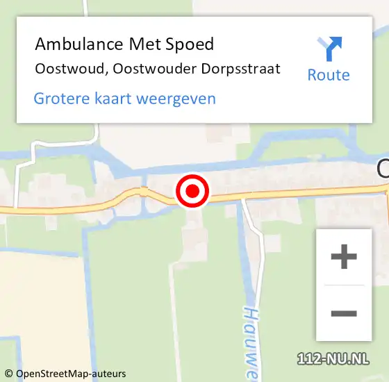 Locatie op kaart van de 112 melding: Ambulance Met Spoed Naar Oostwoud, Oostwouder Dorpsstraat op 24 oktober 2023 14:40