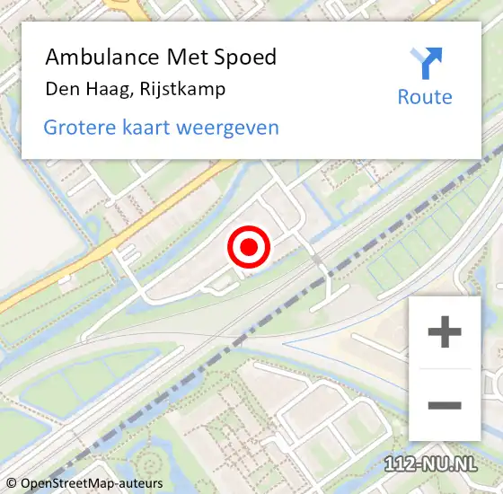 Locatie op kaart van de 112 melding: Ambulance Met Spoed Naar Den Haag, Rijstkamp op 24 oktober 2023 14:44