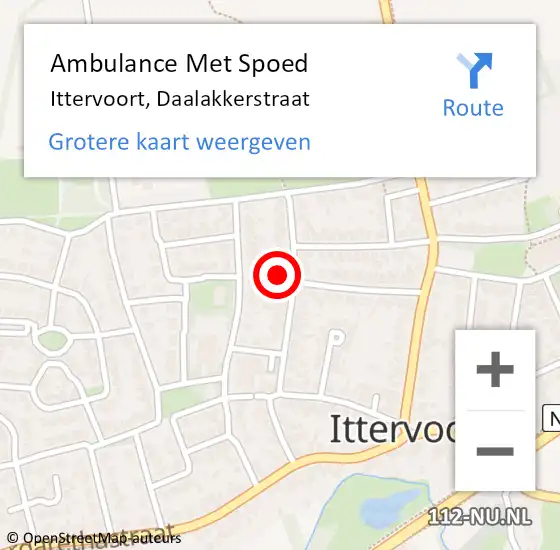 Locatie op kaart van de 112 melding: Ambulance Met Spoed Naar Ittervoort, Daalakkerstraat op 24 oktober 2023 15:29