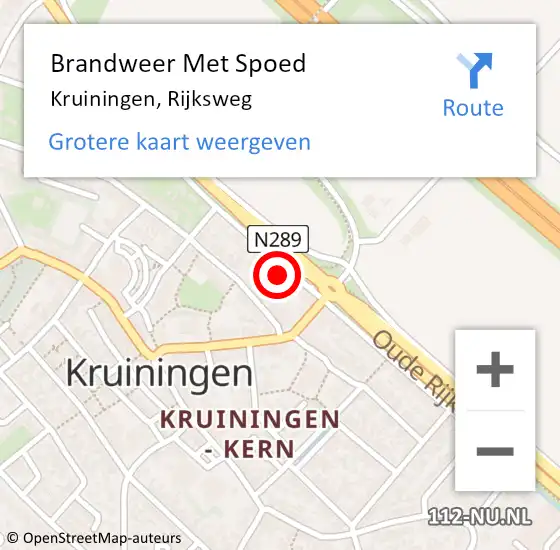 Locatie op kaart van de 112 melding: Brandweer Met Spoed Naar Kruiningen, Rijksweg op 24 oktober 2023 15:46
