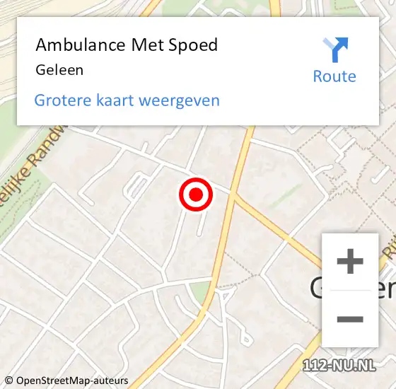 Locatie op kaart van de 112 melding: Ambulance Met Spoed Naar Geleen op 24 oktober 2023 16:24