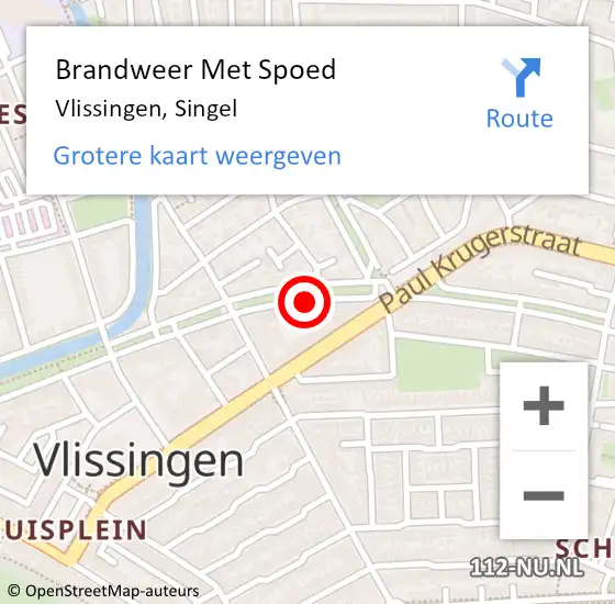 Locatie op kaart van de 112 melding: Brandweer Met Spoed Naar Vlissingen, Singel op 24 oktober 2023 16:57