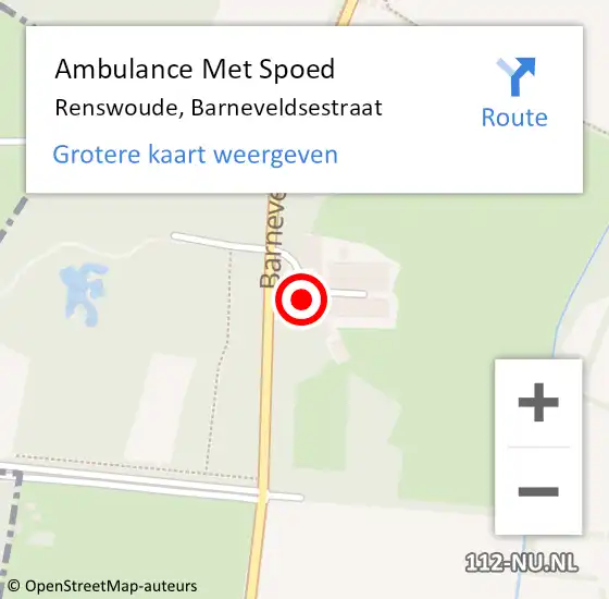 Locatie op kaart van de 112 melding: Ambulance Met Spoed Naar Renswoude, Barneveldsestraat op 12 september 2014 17:01