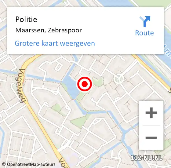 Locatie op kaart van de 112 melding: Politie Maarssen, Zebraspoor op 24 oktober 2023 17:35