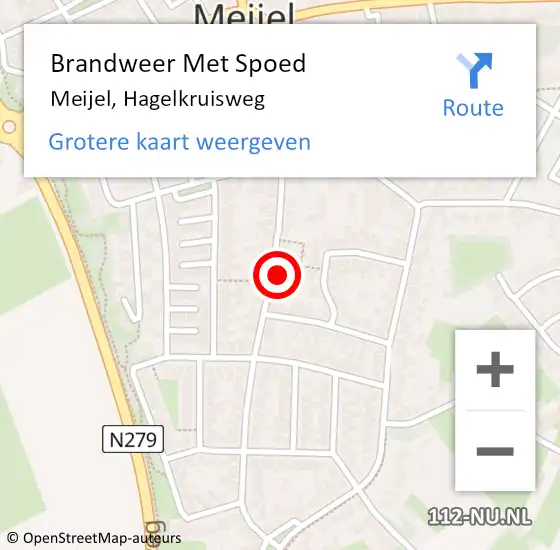 Locatie op kaart van de 112 melding: Brandweer Met Spoed Naar Meijel, Hagelkruisweg op 24 oktober 2023 17:42