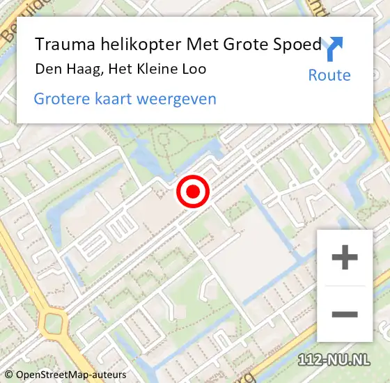 Locatie op kaart van de 112 melding: Trauma helikopter Met Grote Spoed Naar Den Haag, Het Kleine Loo op 24 oktober 2023 17:48