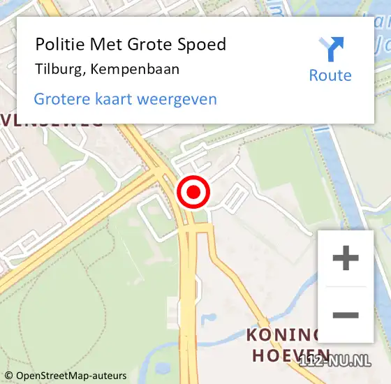 Locatie op kaart van de 112 melding: Politie Met Grote Spoed Naar Tilburg, Kempenbaan op 24 oktober 2023 18:05