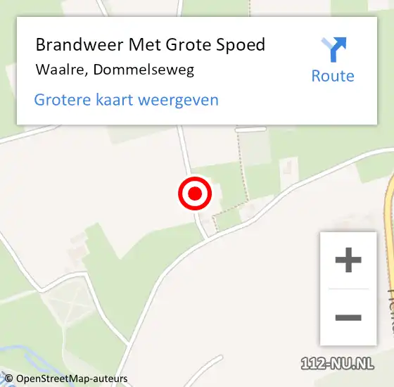 Locatie op kaart van de 112 melding: Brandweer Met Grote Spoed Naar Waalre, Dommelseweg op 24 oktober 2023 19:06