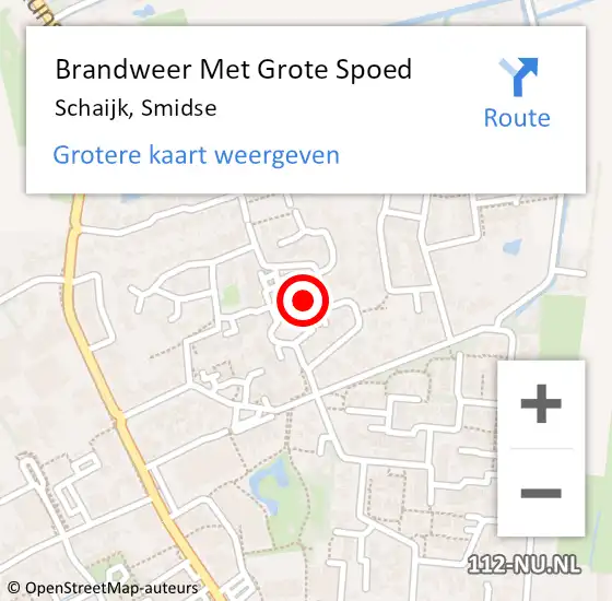 Locatie op kaart van de 112 melding: Brandweer Met Grote Spoed Naar Schaijk, Smidse op 24 oktober 2023 19:13