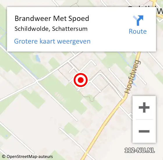 Locatie op kaart van de 112 melding: Brandweer Met Spoed Naar Schildwolde, Schattersum op 24 oktober 2023 19:27