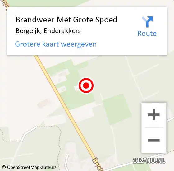 Locatie op kaart van de 112 melding: Brandweer Met Grote Spoed Naar Bergeijk, Enderakkers op 24 oktober 2023 19:48