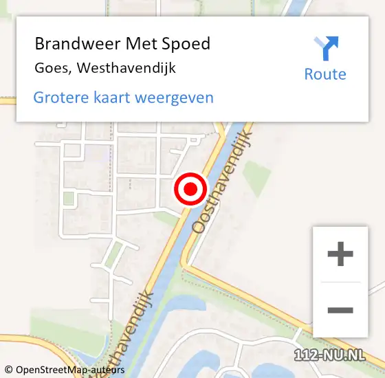 Locatie op kaart van de 112 melding: Brandweer Met Spoed Naar Goes, Westhavendijk op 24 oktober 2023 20:14