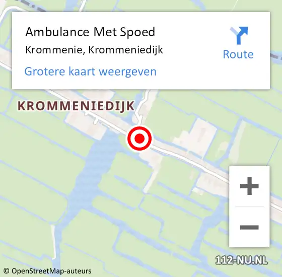 Locatie op kaart van de 112 melding: Ambulance Met Spoed Naar Krommenie, Krommeniedijk op 24 oktober 2023 20:19