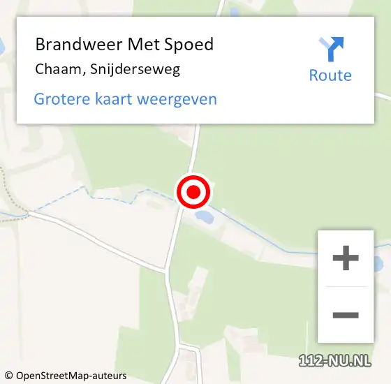 Locatie op kaart van de 112 melding: Brandweer Met Spoed Naar Chaam, Snijderseweg op 24 oktober 2023 21:27