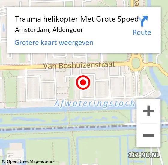 Locatie op kaart van de 112 melding: Trauma helikopter Met Grote Spoed Naar Amsterdam, Aldengoor op 25 oktober 2023 02:07