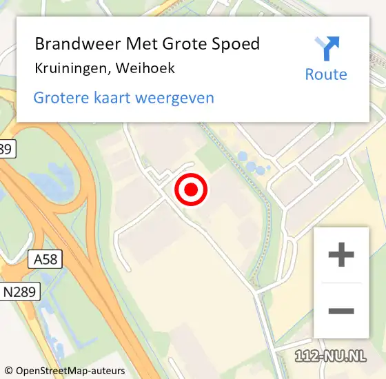 Locatie op kaart van de 112 melding: Brandweer Met Grote Spoed Naar Kruiningen, Weihoek op 25 oktober 2023 07:49